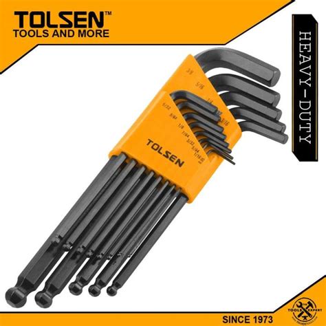 Tolsen Pcs Ball Point Long Arm Allen Hex Key Set Inches Black