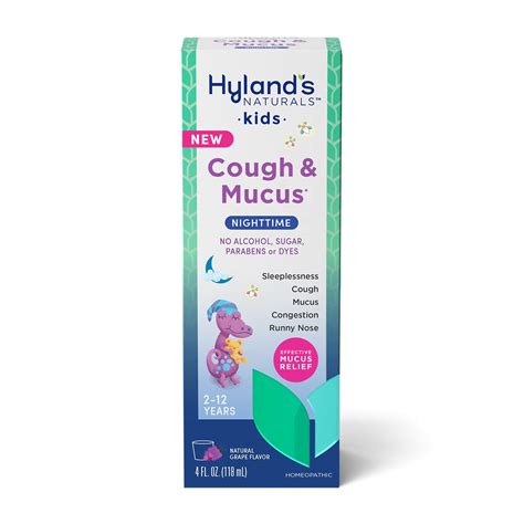 Kids Nightime Cough Medicine for ages 2-12, Hylands Naturals Kids Cough ...