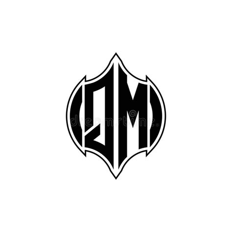 Qm Logo Monogram Geometric Shield Shape Style Stock Vector