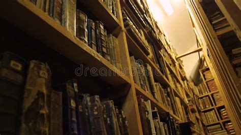 Bookshelves In Old Library With Lots Of Books Stock Video Video Of Grade Library 109644067