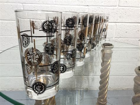 Mid Century Barware Libbey Vintage Coin Glasses 1960s Etsy