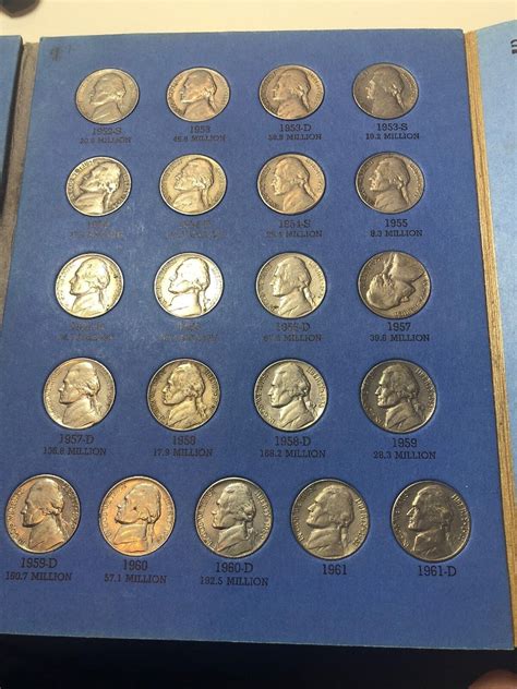 1938 1961 Complete Jefferson Nickel Set Lot Collection Whitman Album Ebay