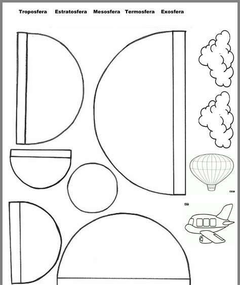 Dibujo De Las Capas De La Atmosfera Para Colorear