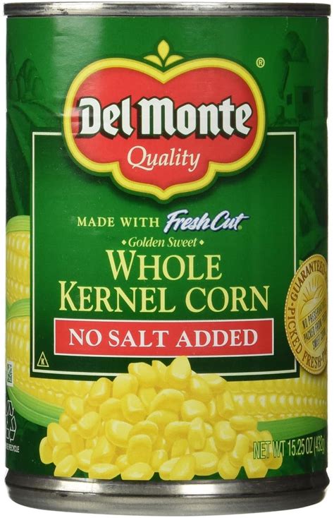 Del Monte Golden Sweet Whole Kernel Corn No Salt Added Pack Of 1