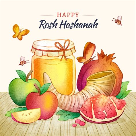 Premium Vector Illustration For Rosh Hashanah Jewish New Year Celebration