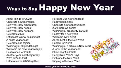 Creative And Funny Ways To Say Happy New Year In English Grammarvocab