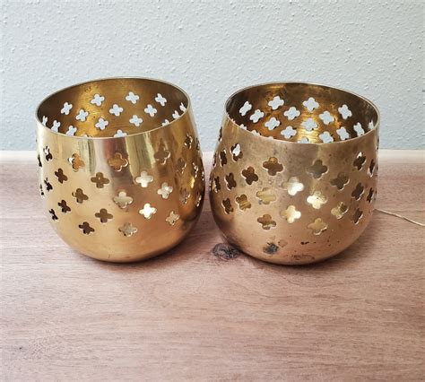 Vintage Brass Votive Candle Holders Etsy