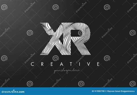 Xr X R Letter Logo With Zebra Lines Texture Design Vector Stock Vector