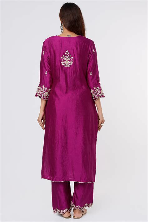 Purple Embroidered Kurta Set Design By Surbhi Shah At Pernias Pop Up