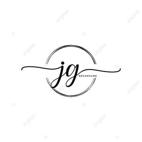 Vector Template Circle Logo With Jgs Handwritten Initials Vector Drawn