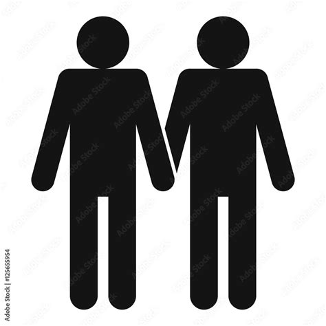 Two Men Gay Icon Simple Illustration Of Two Men Gay Vector Icon For