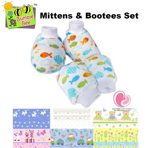 Bumble Bee Premature Mittens Bootees Set Knit Fabric Sarong