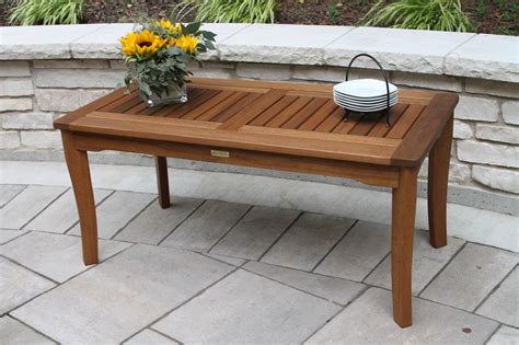 Eucalyptus Wood Coffee Table for Decks, Patios, Gardens and Porches