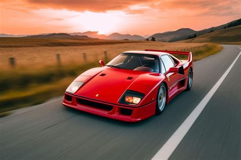 Premium AI Image | Ferrari F40 1980s supercar pictured in the factory ...