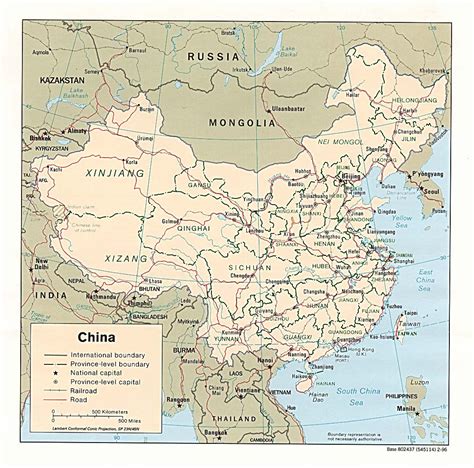 Detailed Political And Administrative Map Of China China