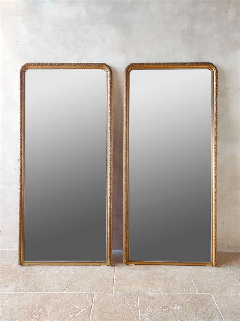 Pair Of Large Antique Amsterdam Gilded Penant Mirrors Piet Jonker