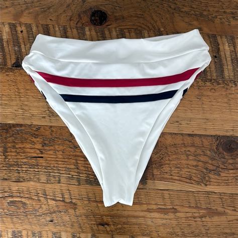 L Space Swim Lspace White And Red Bikini Swim Bottom Poshmark