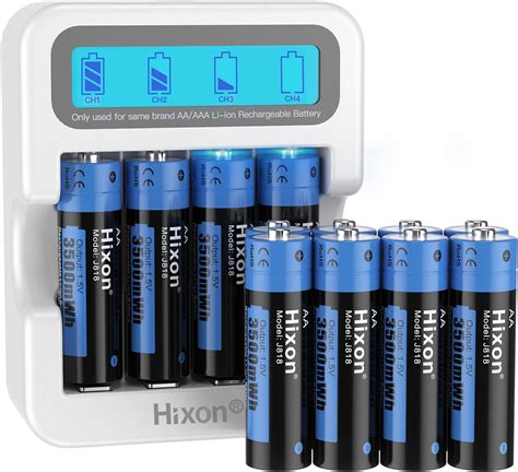 Amazon Pack Aa Rechargeable Lithium V Batteries With Lcd