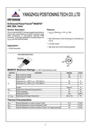 Irf N Mosfet Datasheet Pdf Equivalent Cross Reference Search