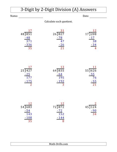 Division With Remainders 4th Grade Worksheets