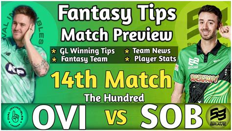 Ovi Vs Sob Dream Team Prediction For Th Match Ovi Vs Sob Th