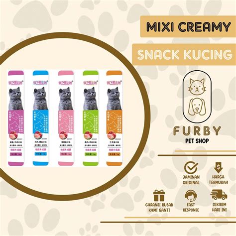 Jual MIXI Snack Kucing Creamy Treats Cat Strip 16gr Shopee Indonesia