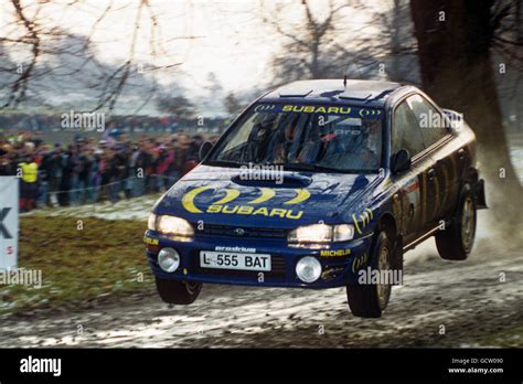 Colin Mcrae And His Co Driver Derek Ringer In His Subaru Impreza