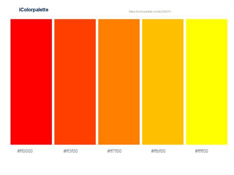 Red Vermilion Flush Orange Amber Yellow Color Scheme