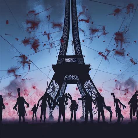 A Guy Standing A Top Of Eiffel Tower Zombie Stable Diffusion Openart