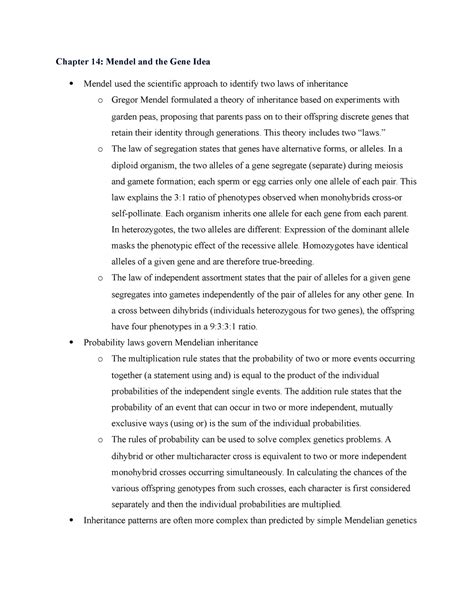 Biology Chapter Chapter Mendel And The Gene Idea Mendel Used