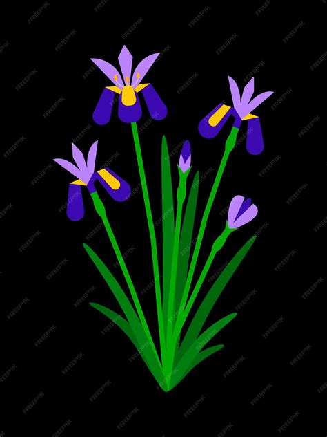 Premium Vector | Iris flower arrangement geometric style