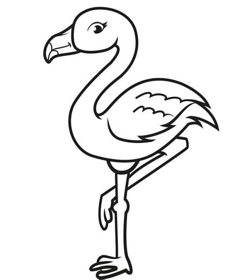 Coloriage Un tout petit flamants rose dessin gratuit à imprimer