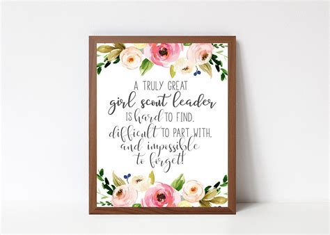 Thank You For Being My Girl Scouts Troop Leader Wall Art Girl Etsy