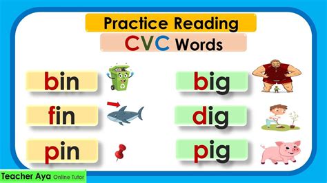 Part Cvc Words Practice Reading Cvc Words Basic English Words