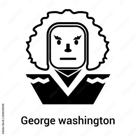 George washington icon vector sign and symbol isolated on white ...