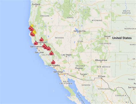 Incendies Californie Carte Carte