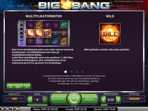 Big Bang Spilleautomat Spill Gratis Online Norske Spilleautomater P Nett