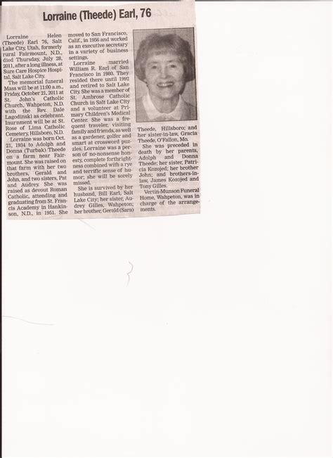 Richland County ND Obitaries E-F