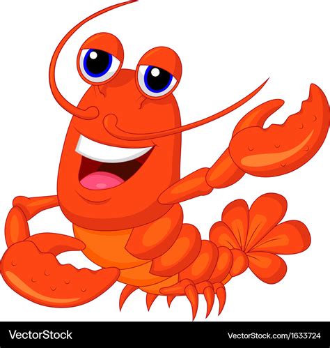 Cute lobster cartoon presenting Royalty Free Vector Image