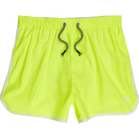 Boys Fluro Yellow Runner Swim Trunks Vacation Shop Sale Boys