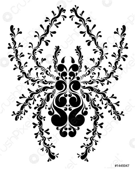 Stylish Spider Tattoo - stock vector 1445047 | Crushpixel