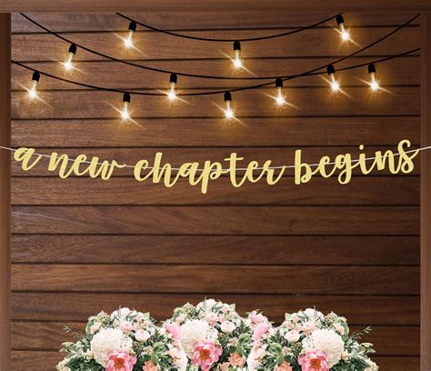A New Chapter Begins Banner, Books Themed Baby Shower, Bridal Shower
