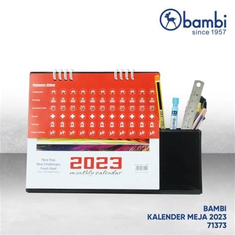 Kalender Meja Desk Calendar With Pencil Box Bambifiles