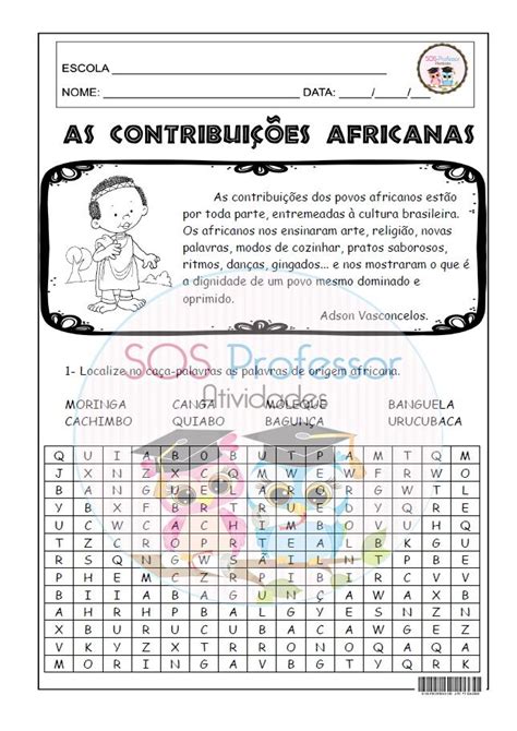 Atividade Povos Africanos 3 Ano
