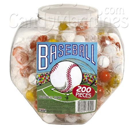 Baseball Gumballs Single Wrapped 200 Ct Jar