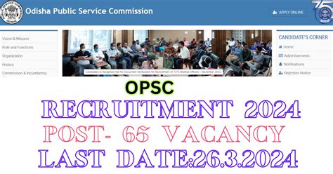 Opsc Assistant Professor Recruitment 2024 Notification Available For