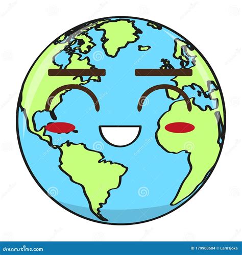 Cartoon De Um Planeta Terra Feliz Ilustração do Vetor Ilustração de