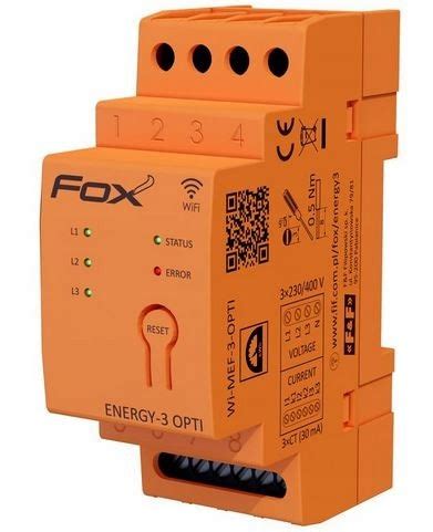 FOX Monitor licznik zużycia energii 3 fazowy 200A Wi Fi Energy 3 OPTI