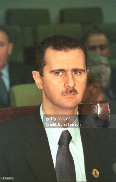 Syrian Pres Bashar Al Assad In Serious Portrait During Arab League