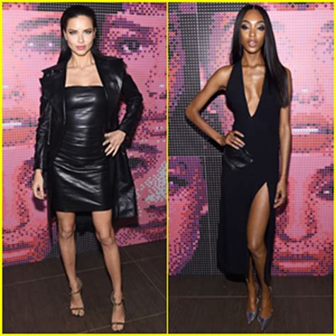 Adriana Lima Jourdan Dunn Buddy Up At Maybellines Nyfw Party